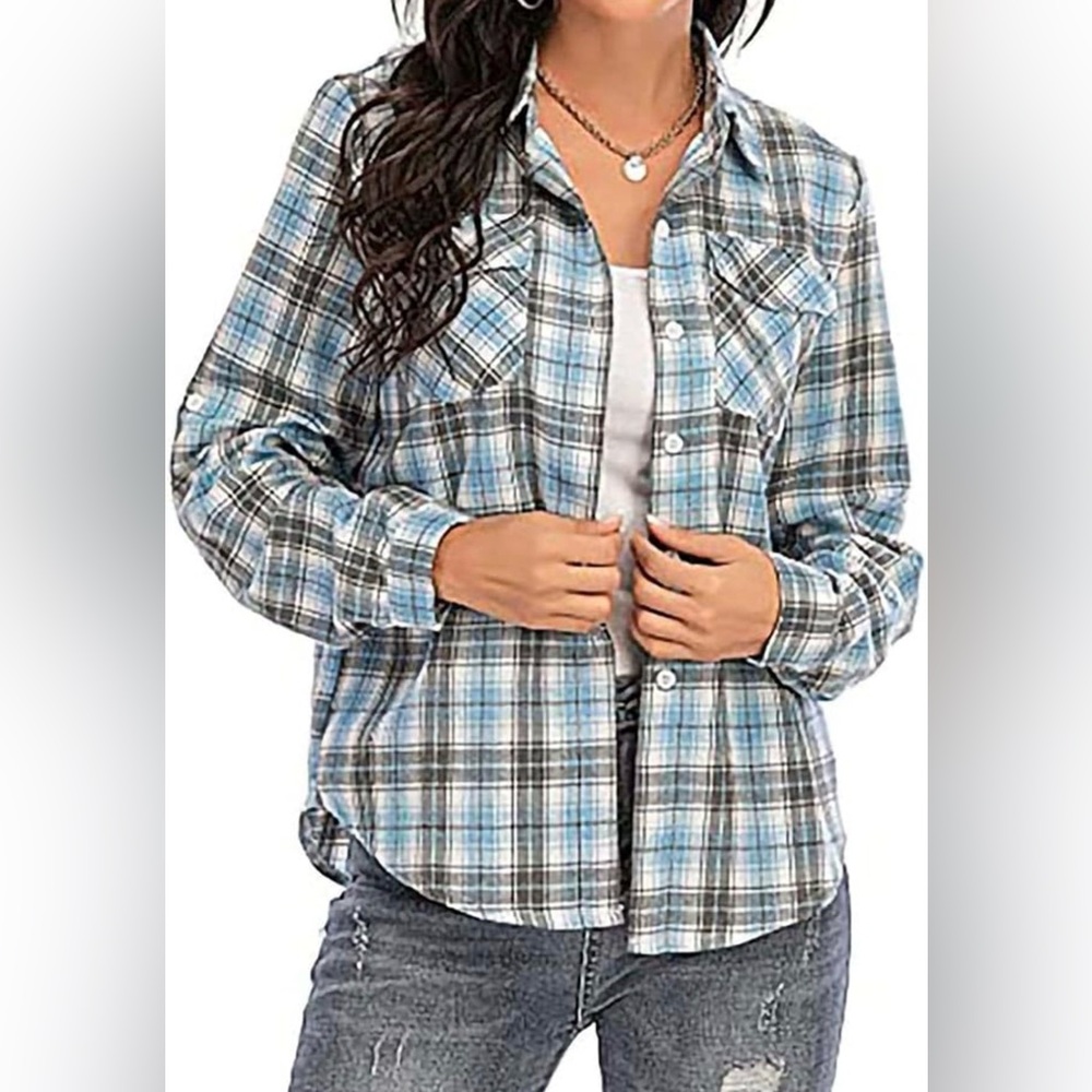 Crazy 8 Blue Plaid Kids Shirt
